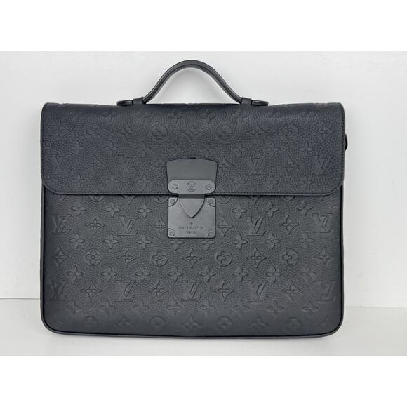 Louis Vuitton Monogram Taurillon S Lock Briefcase Black w/o Strap B-6 - Picture 2 of 16